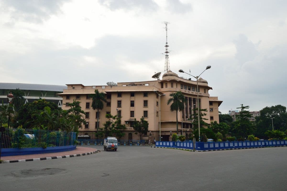 Akashvani Bhavan, Kolkata, the All India Radio building from which Mahishasuramardini has been broadcast every Mahalaya since 1931.